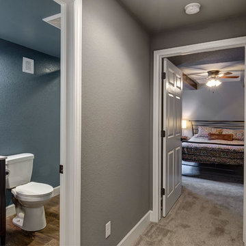 Basement Hallway with Bathroom Bedroom