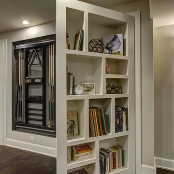 Basement Hidden Bookcase Open
