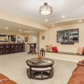 Basement Home Theater and Bar