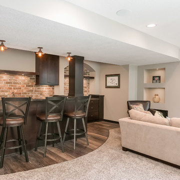 Basement Home Theater and Wet Bar