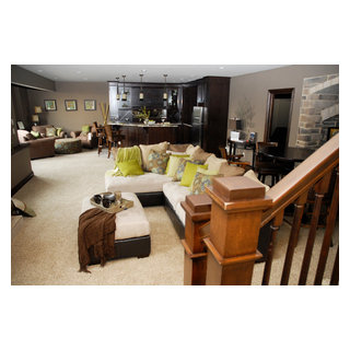 Basement Living - Transitional - Basement - Chicago - by Drake Homes ...
