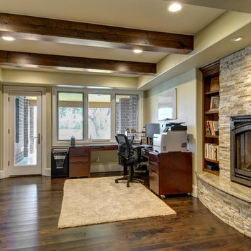 Basement Office and Fireplace