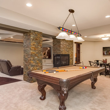 Basement Pool Table and Home Theater