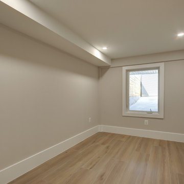 Basement remodel with bedroom space, closet space, living area, Irving