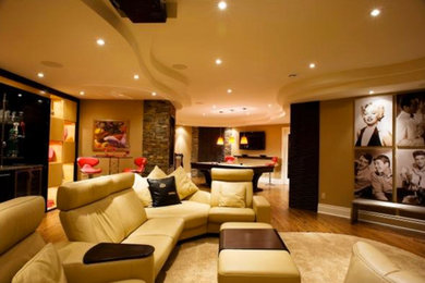 Example of a trendy basement design in Ottawa