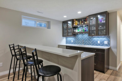 Home bar - transitional home bar idea in Edmonton