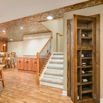Basement Stairs and hidden bookcase door