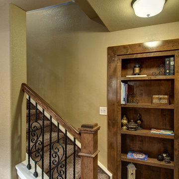 Basement Stairs and Hidden Bookcase