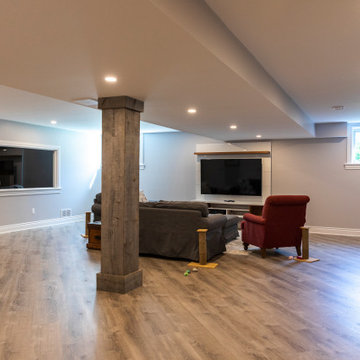 Basement with bedroom, hobby (train) room and gym