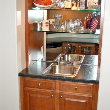 Basement with Fireplace and Wet Bar