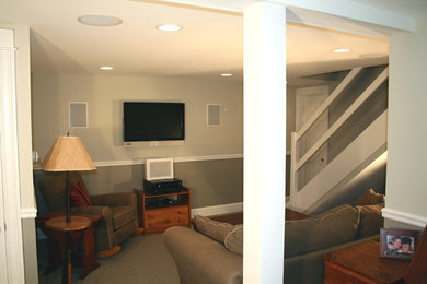 Inspiration for a timeless basement remodel in Portland Maine