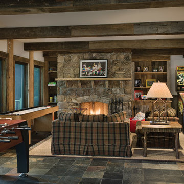Blue Ridge Handcrafted Log Home - Game Room