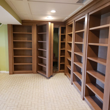 Bookcase-hidden bookcase doors