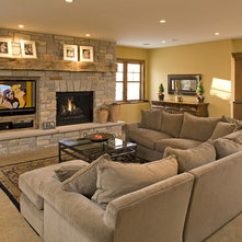 Traditional Basement by Knight Construction Design Inc.
