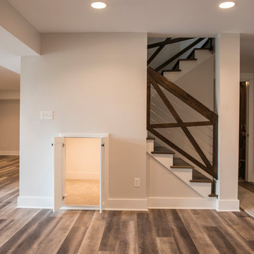 Cable railing with wood, and hidden kid playroom