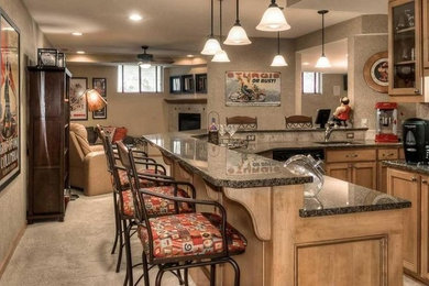Inspiration for a timeless basement remodel in Omaha