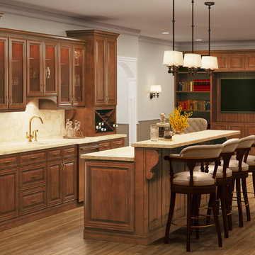 Charleston Saddle Basement Bar Cabinets