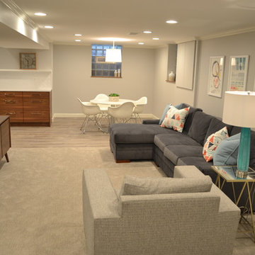Comfortable/ contemporary basement