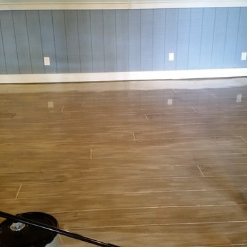 Concrete Floor - Stained and Cut with a Hardwood Floor Pattern (Tiki Bar)