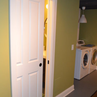 Example of a trendy basement design in Minneapolis