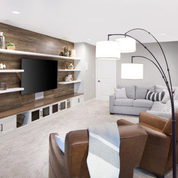 Contemporary Rustic Basement Remodel