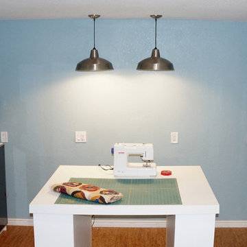 Craft Room in Unfinished Basement