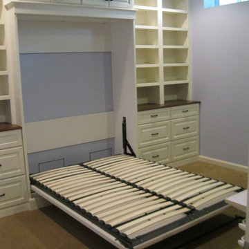 Custom Built-in Shelves. Storage, and Custom Murphy Bed Panel Cover