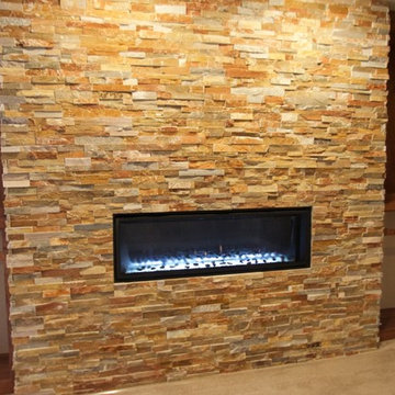 Custom Fireplace in Finished Lower Level