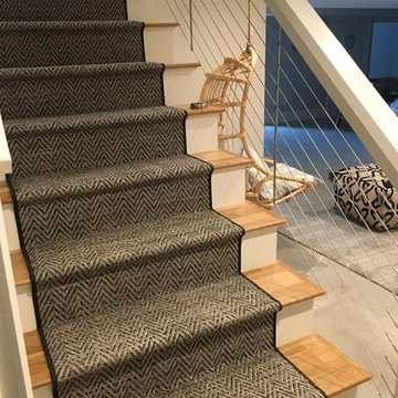 Dash and Albert stair runner and area rug. Nautical wire roping.
