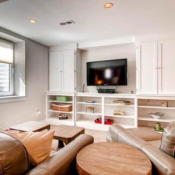 Denver Basement Family Room with Built-Ins