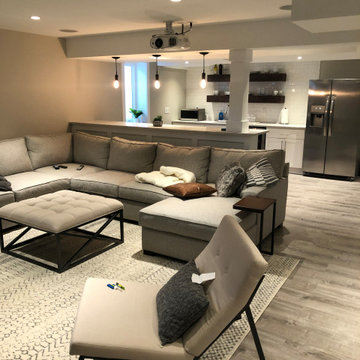 Downingtown Finished Basement: Theater/Bar Area, Kids Area and Powder Room