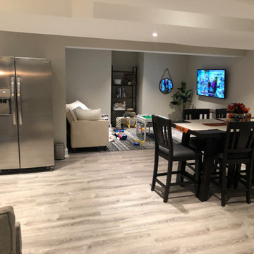 Downingtown Finished Basement: Theater/Bar Area, Kids Area and Powder Room