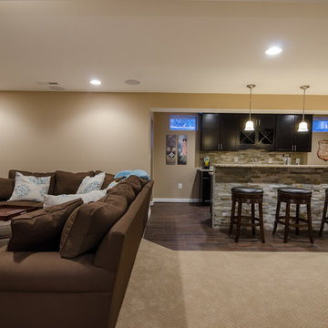 Family Friendly Rustic Basement Remodel in Ashburn, VA