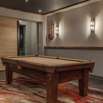 Pool Table and Custom Barn Door to Home Theatre