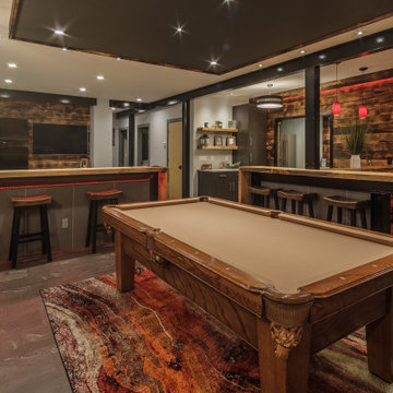 Pool Table, Family Room, and Bar Area