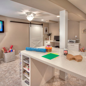 Finished Basement with Craft Room