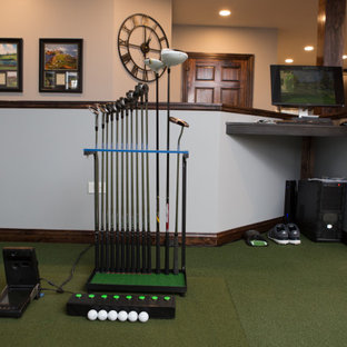 Finished Basement with Golf Simulator in Elgin