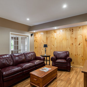 Finished Basement with Paneling