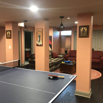 FINISHED BASEMENT WITH UNIQUE TWIST AND SPIRIT, MILTON, MA