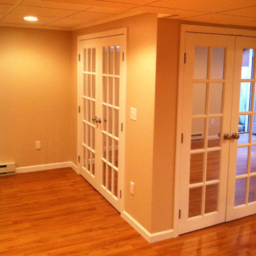 French doors in a basement transition