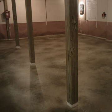 Game Room Stained Concrete Floors in Basement