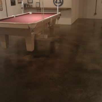 Game Room Stained Concrete Floors in Basement