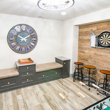 Gameroom Bench Seating in West Chester Basement