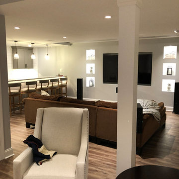 Glen Mills Finished Basement: Bar, Bath, Exercise, Built In’s and TV Area