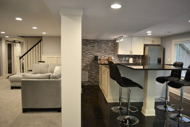 Inspiration for a contemporary basement remodel in Columbus