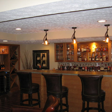 hand built bar with wine racks.
