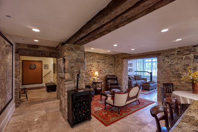 Example of a mountain style basement design in Philadelphia