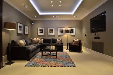 Design ideas for a medium sized modern fully buried basement in London.