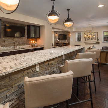 Industrial Stacked Stone Basement