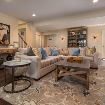 Industrial Stacked Stone Basement